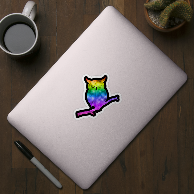 Rainbow Owl by Keltaria